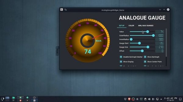 Python creating a digital-analog gauge meter | PyQt | Modern Flat Style Interface Design