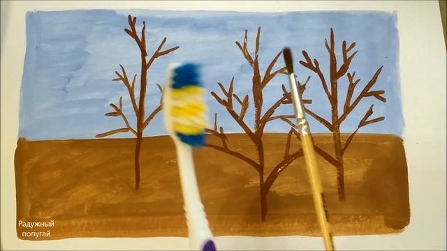 КАК НАРИСОВАТЬ ПЕРВЫЙ СНЕГ с помощью зубной щётки ! смотреть онлайн