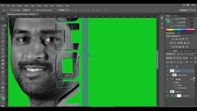 Poster Design in Photoshop Ms. Dhoni | Photoshop Tutorial #yagatech #photoshop смотреть онлайн