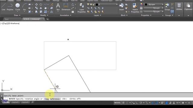 HOW TO USE ROTATE COMMAND IN AUTOCAD смотреть онлайн