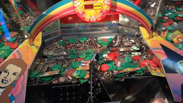 Wizard of Oz Coin Pusher $40 Challenge Part 2 Beach Boardwalk Arcade Games смотреть онлайн
