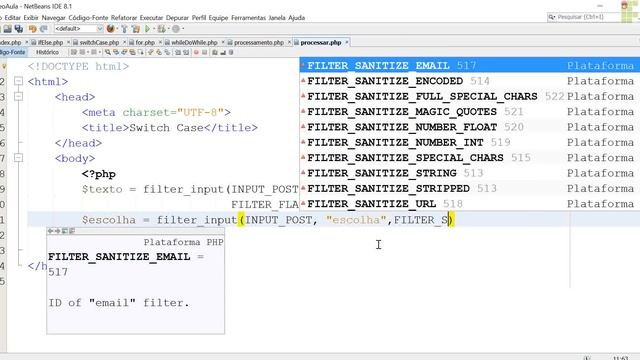 aula switch case php смотреть онлайн