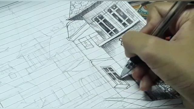 how to sketch street drawing with pen || Pen Sketch || By Prachi смотреть онлайн