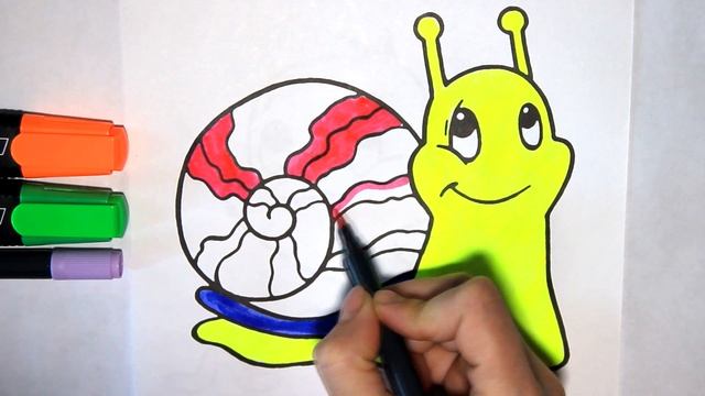 ♥ Мультик раскраска | Раскрашиваем ЗАБАВНУЮ УЛИТКУ| Изучаем цвета| Познавайка ТВ ♥ смотреть онлайн