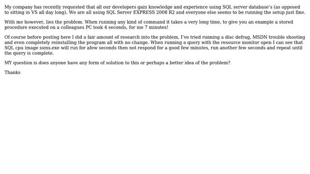 SQL Server EXPRESS 2008 R2 crippling performance issues смотреть онлайн