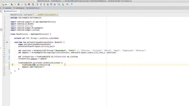 Kotlin Practical Session: Populate ListView using mutable list Bengali смотреть онлайн