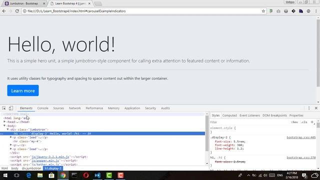 19 - ( Bootstrap 4 Tutorial ) Components : Jumbotron смотреть онлайн