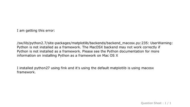 PYTHON : python matplotlib framework under macosx? смотреть онлайн
