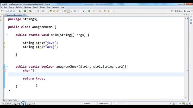 Write a java program to check two Strings are anagrams or not by sorting and comparing strings смотреть онлайн