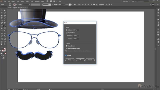 How to Scale Objects in Adobe Illustrator - Basic Tutorial Chapter 6 Video 6 смотреть онлайн