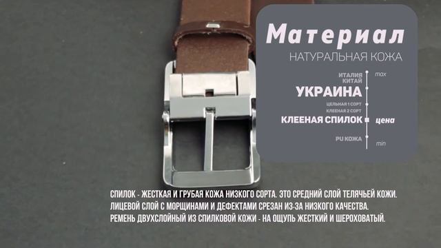Ремень на брюки Lazar кожаный коричневый L35S2W2 смотреть онлайн