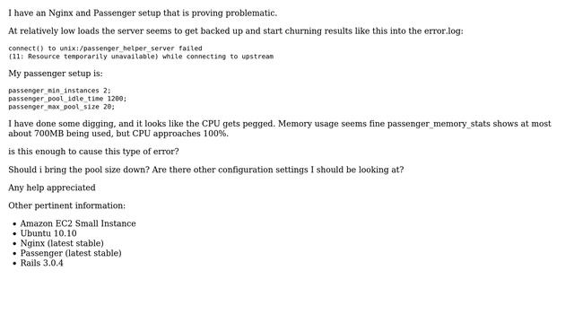 Nginx & Passenger - failed (11: Resource temporarily unavailable) while connecting to upstream смотреть онлайн