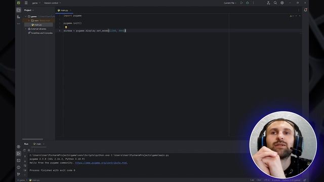 Создаем игру на Python & Pygame! (1 часть): Установка Python, Pycharm, создание игрового цикла смотреть онлайн