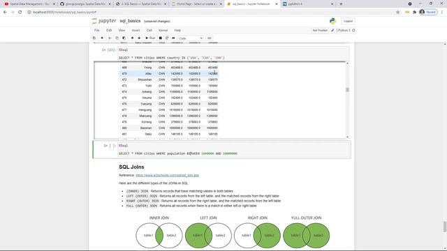 PostGIS Lesson 7 - Introducing SQL Basics with Jupyter notebook смотреть онлайн