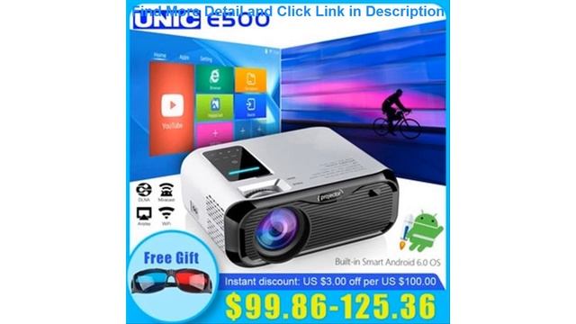 E500 WIFI Android projector Full HD Projector 1280*800 7000lumens Cinema Proyector Beamer for Andr смотреть онлайн