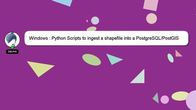 Windows : Python Scripts to ingest a shapefile into a PostgreSQL/PostGIS database utilizing shp2pgs смотреть онлайн