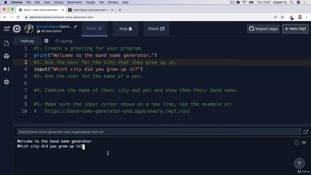 1 Days of Python Code - 13/14. Day 1 Project Band Name Generator for 2021 English Tutoria смотреть онлайн