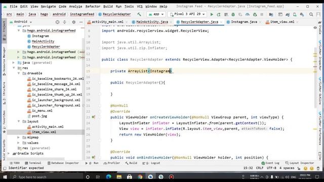 How to create feed like Instagram in android studio. смотреть онлайн