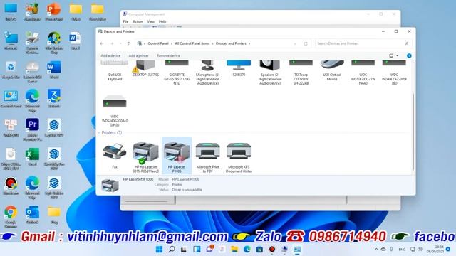 Hướng dẫn cài đặt driver máy in HP Laserjet P1006 cho windows 11 | Vi Tính Huỳnh Lâm смотреть онлайн