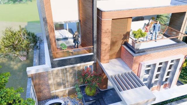 40'x60' Modern contemporary house design with Garden | 3500 sq.ft duplex house plan design 2020 смотреть онлайн
