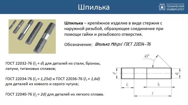 13. Резьбовые соединения. Крепежные изделия смотреть онлайн