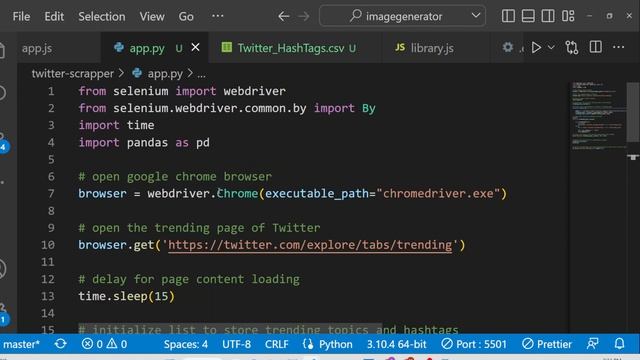 Python 3 Selenium Twitter Web Scraping Script to Save Trending Hashtags in CSV File Using Pandas смотреть онлайн