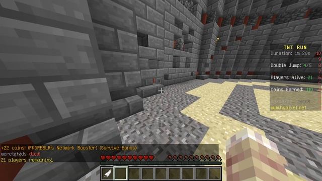 ПЁРЫШКИ С ДВОЙНЫМ ПРЫЖКОМ!!! TNT Run (тнт ран) в Майнкрафт!!!  НА СЕРВЕРЕ HyPicsel. Minecraft