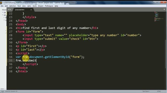Find out first and last number using HTML and JavaScript project смотреть онлайн