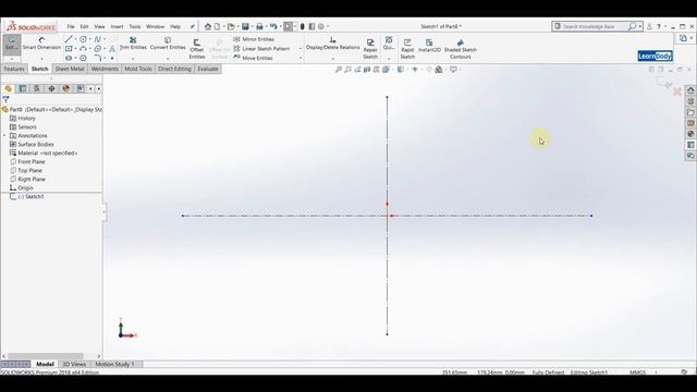 Sketching, Symmetry of Centre Line & Relation in Solidwroks | Solidworks Tutorial For Beginners. смотреть онлайн
