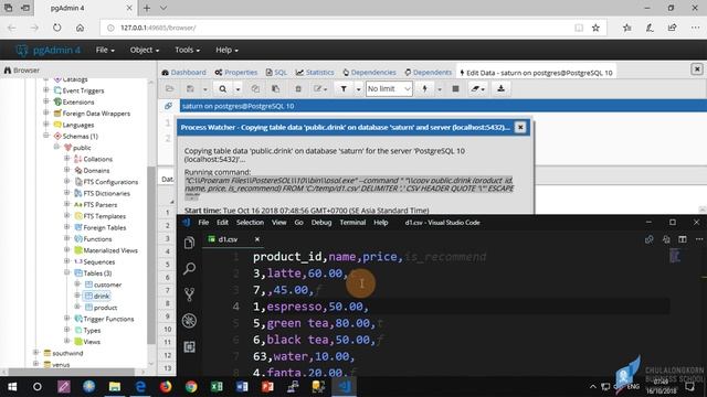 สอน PostgreSQL: การ import ไฟล์ CSV เข้ามาในตาราง смотреть онлайн