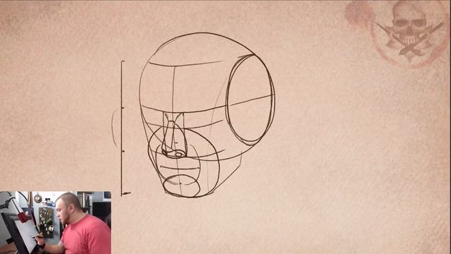 How to Draw the HEAD and FACE - REILLY METHOD 3/4 View - Art Tutorial смотреть онлайн
