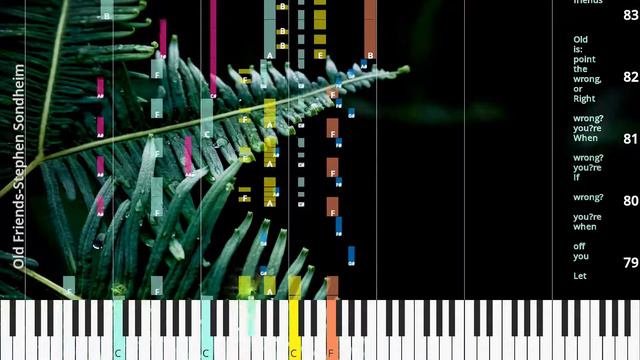 🎹Chord & Lyrics, Old Friends, Stephen Sondheim, Synthesia Piano смотреть онлайн