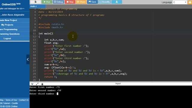 FLOAT scanf avg sum смотреть онлайн