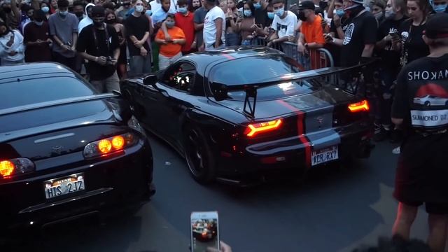 Mazda RX7 vs Toyota SUPRA INSANE 2 step competition! смотреть онлайн