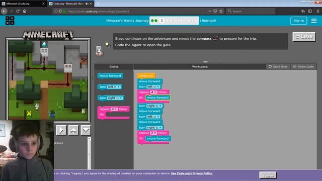 Coding Minecraft on code.org смотреть онлайн