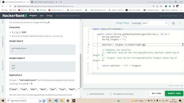 Java Substring Comparison Problem Solution HackerRank смотреть онлайн