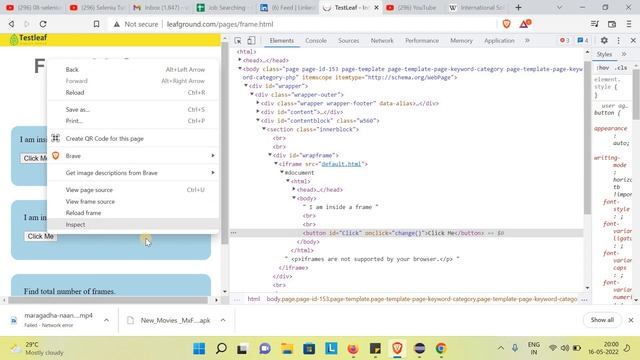 Selenium Tutorial For Begginers in Tamil - Part-6 (Frame or IFrame) смотреть онлайн