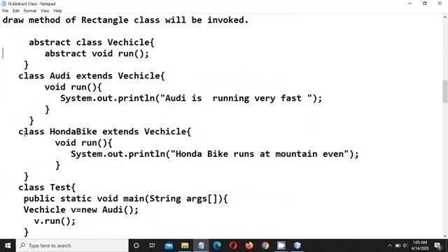 ABSTRACT CLASS IN JAVA смотреть онлайн