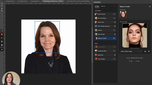 Add Makeup to an image using photoshop's AI neural filters смотреть онлайн