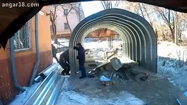 Утепленный сборно-разборный гараж Бескаркасные ангары. Сборка сборно-разборного ангара смотреть онлайн