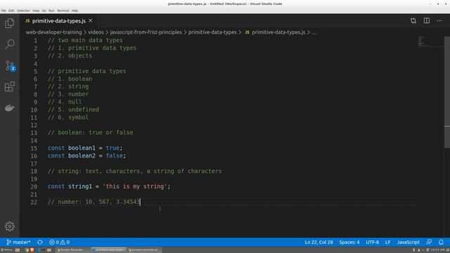 JavaScript from first principles - primitive data types смотреть онлайн