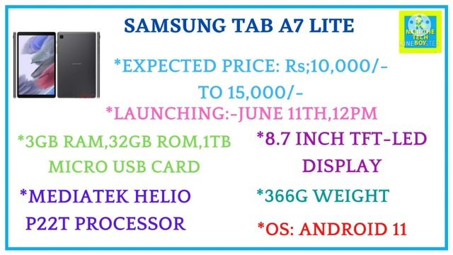 Samsung Galaxy Tab A7 Lite Full Specifications in Telugu||NANI смотреть онлайн