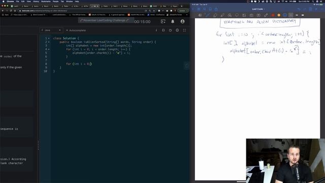 LeetCode 953 | Verifying an Alien Dictionary | Solution Explained (Java + Whiteboard) смотреть онлайн