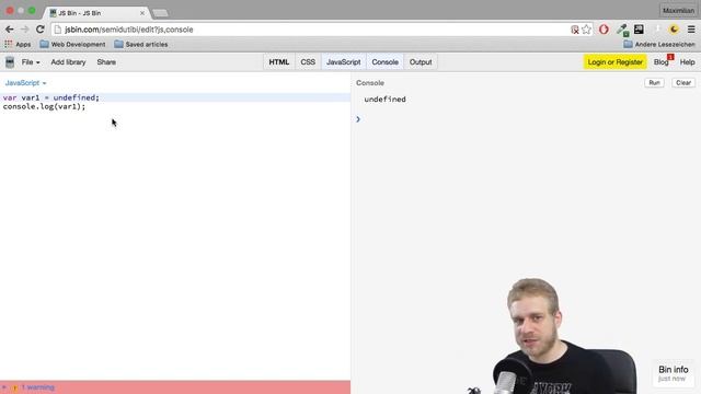 Accelerated JavaScript 0205 Variables null, undefined and NaN смотреть онлайн