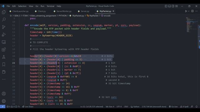 Video streaming using RTSP and RTP смотреть онлайн