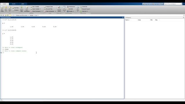 How to clear command window and workspace Matlab смотреть онлайн