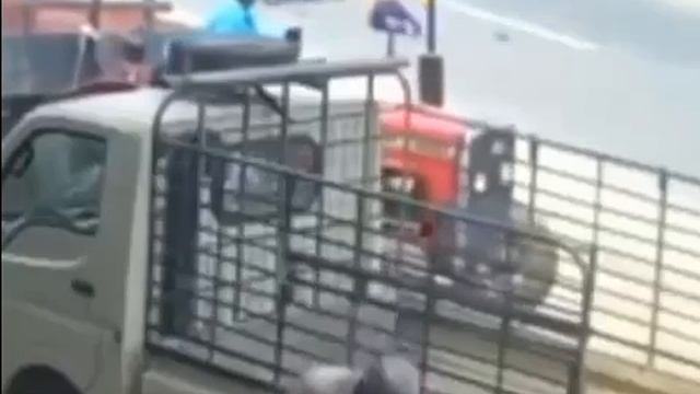 Тем временем в Индии. Тракторист переехал малых и поехал дальше, малые встали и пошли дальше.