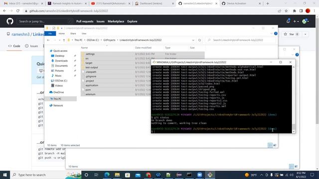 Selenium Git GitHub Commands clone add commit pull push Aug20220802 смотреть онлайн