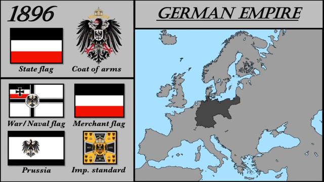 Prussia/Germany History With Map And Flags.
