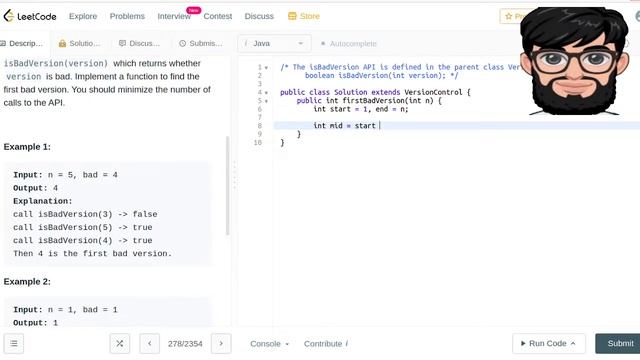Leetcode Question 278 "First Bad Version" in Java смотреть онлайн